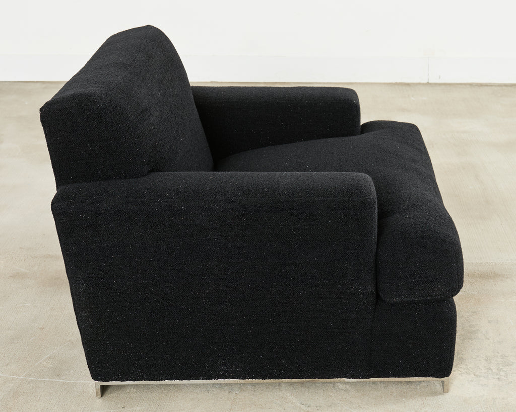 Ralph Lauren Pryce Club Chair Polished Steel Sled Feet