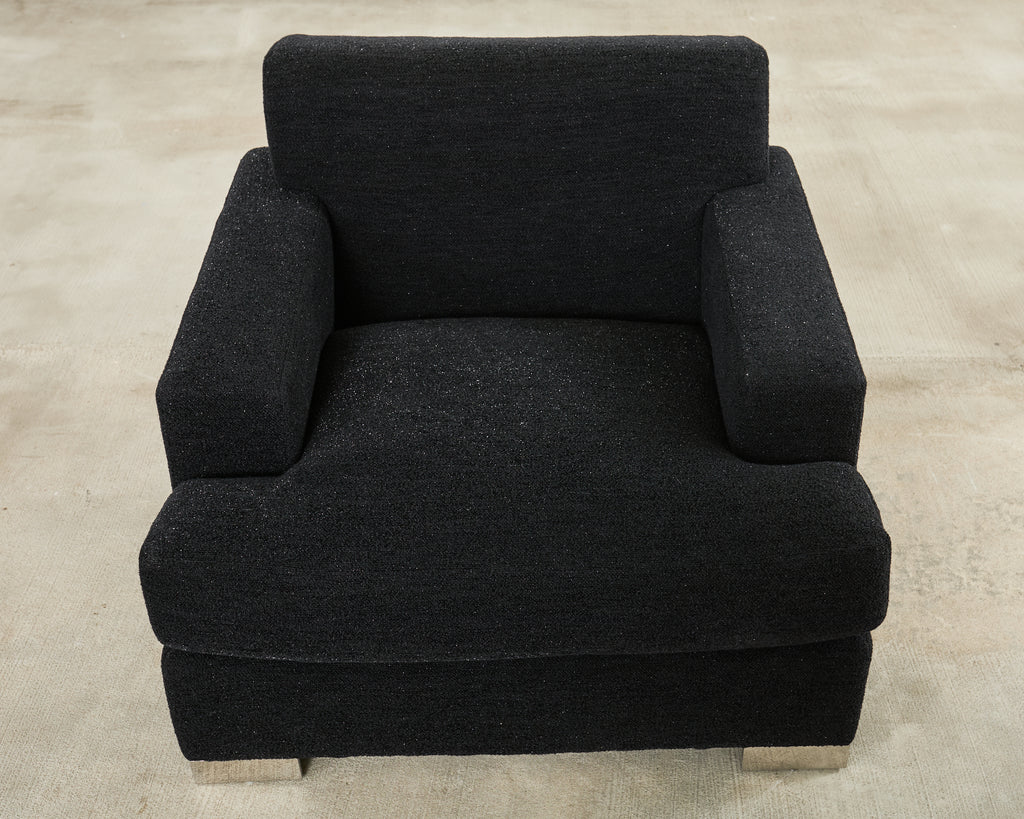 Ralph Lauren Pryce Club Chair Polished Steel Sled Feet