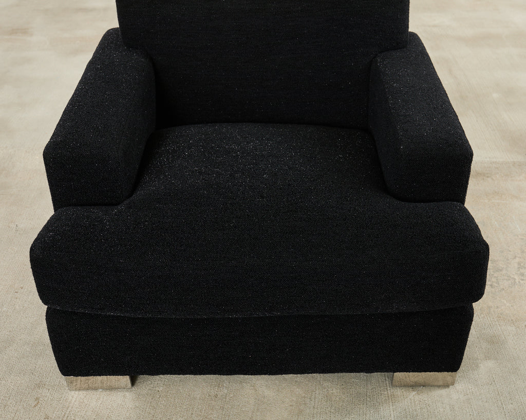 Ralph Lauren Pryce Club Chair Polished Steel Sled Feet