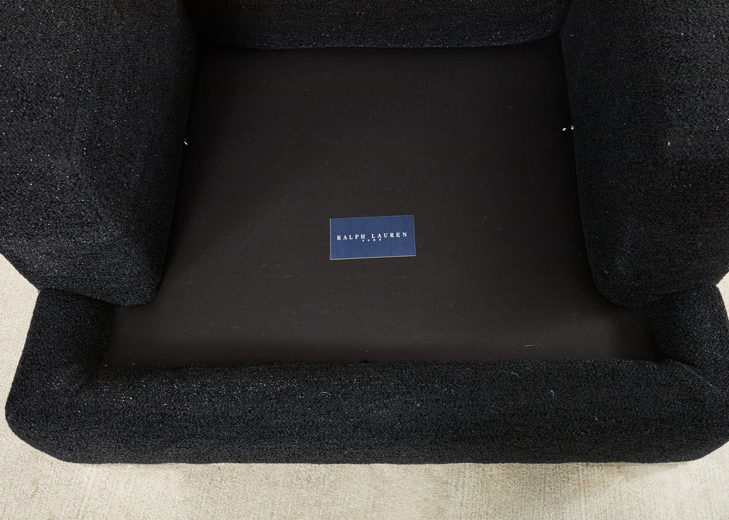 Ralph Lauren Pryce Club Chair Polished Steel Sled Feet