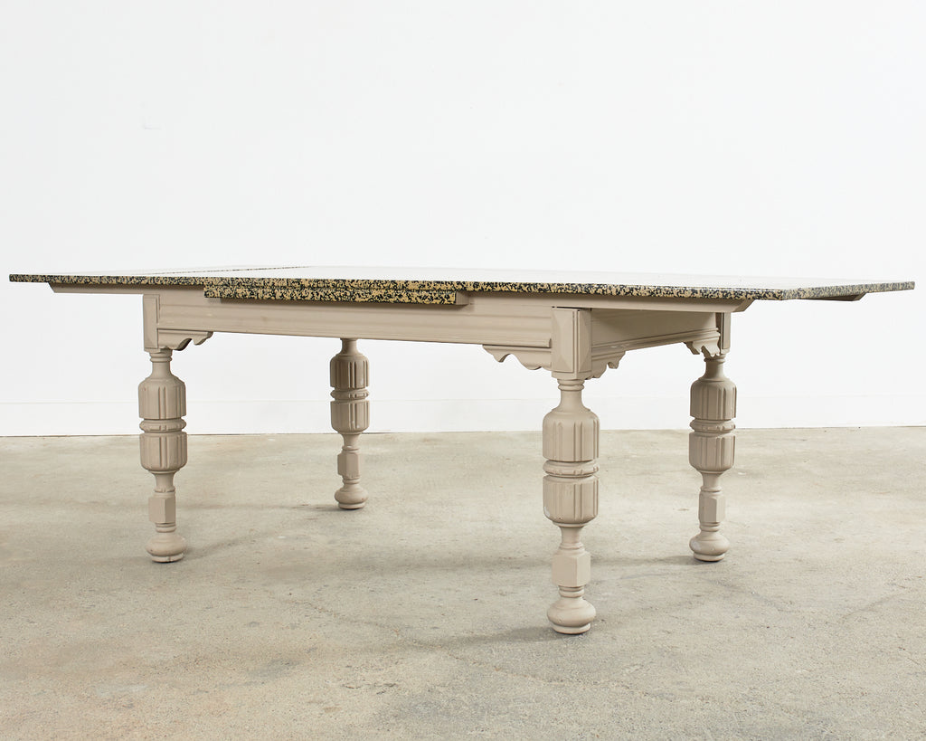 Elizabethan Style Dining Table Speckled by Artist Ira Yeager