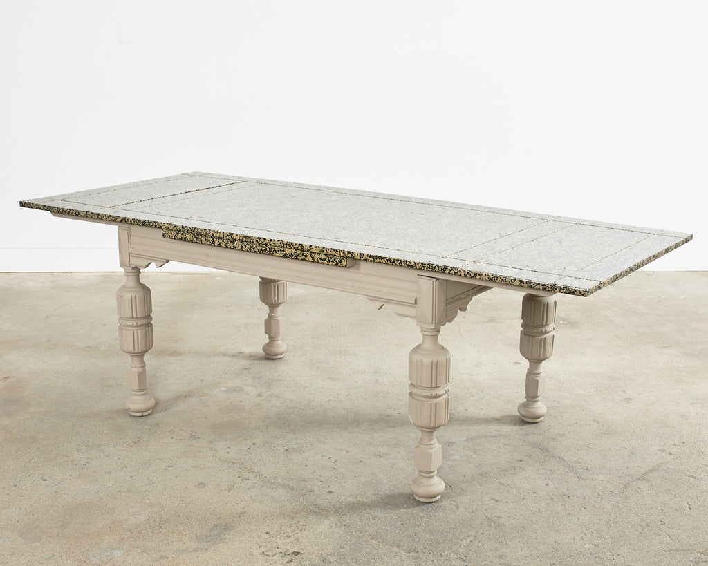 Elizabethan Style Dining Table Speckled by Artist Ira Yeager