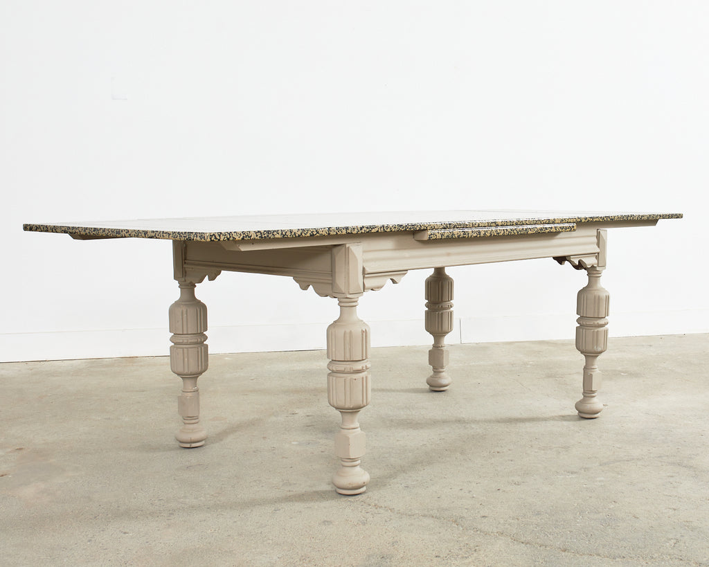 Elizabethan Style Dining Table Speckled by Artist Ira Yeager