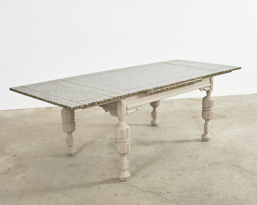 Elizabethan Style Dining Table Speckled by Artist Ira Yeager