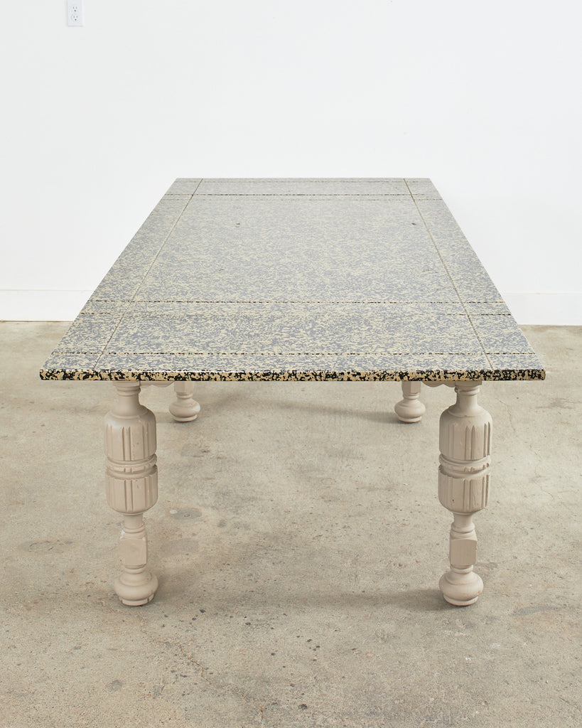Elizabethan Style Dining Table Speckled by Artist Ira Yeager
