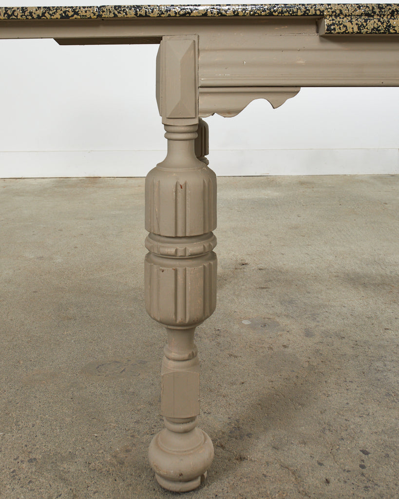 Elizabethan Style Dining Table Speckled by Artist Ira Yeager