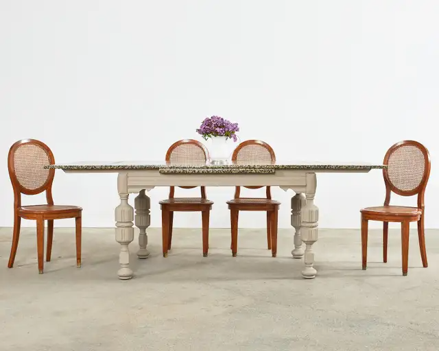 Elizabethan Style Dining Table Speckled by Artist Ira Yeager