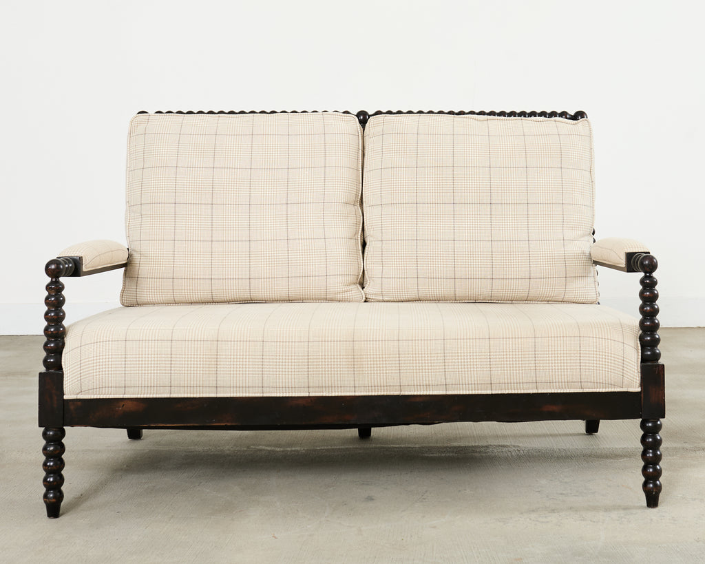 George IV Style Ebonized Bobbin Turned Spool Settee