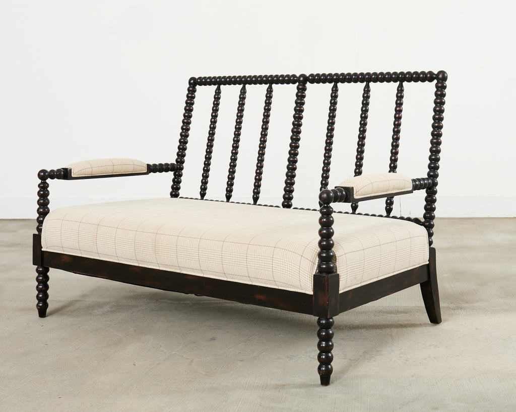 George IV Style Ebonized Bobbin Turned Spool Settee