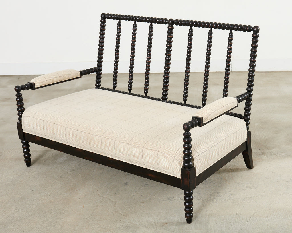 George IV Style Ebonized Bobbin Turned Spool Settee