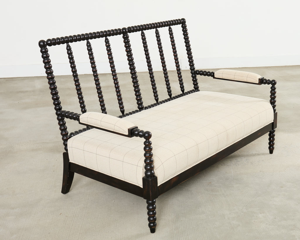 George IV Style Ebonized Bobbin Turned Spool Settee