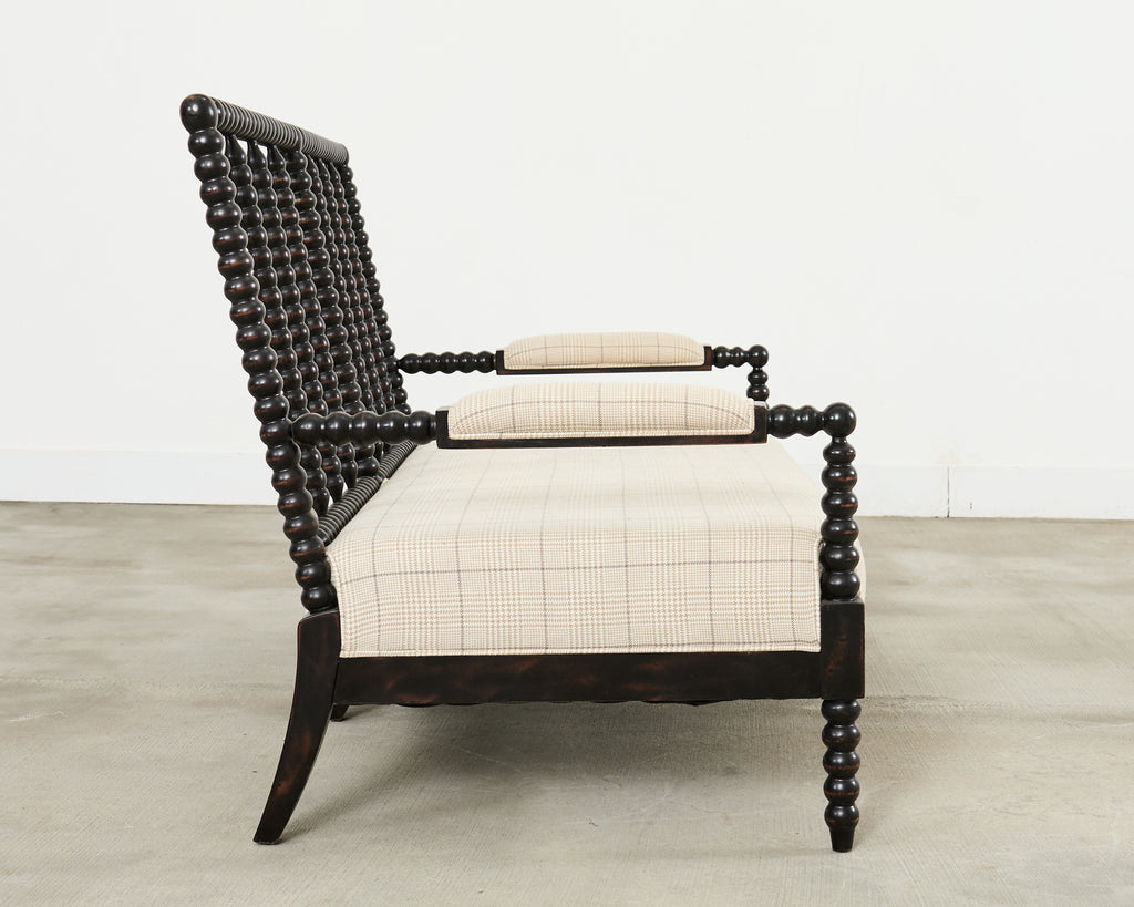 George IV Style Ebonized Bobbin Turned Spool Settee