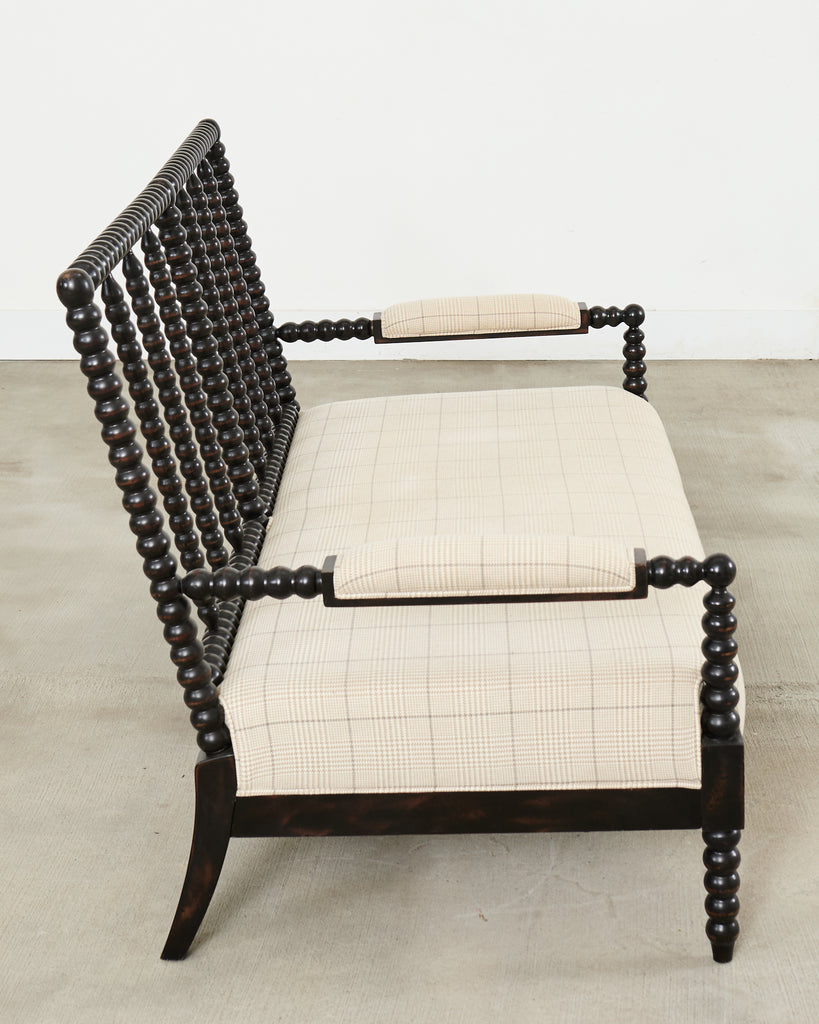 George IV Style Ebonized Bobbin Turned Spool Settee