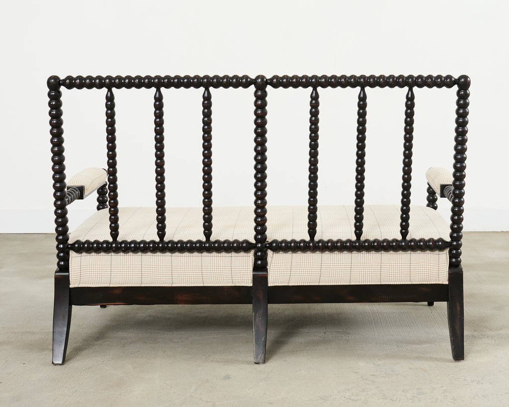 George IV Style Ebonized Bobbin Turned Spool Settee