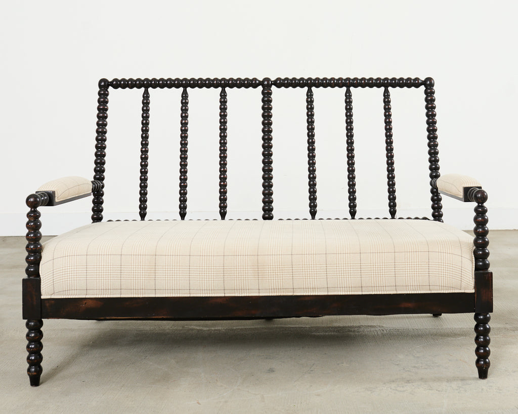 George IV Style Ebonized Bobbin Turned Spool Settee