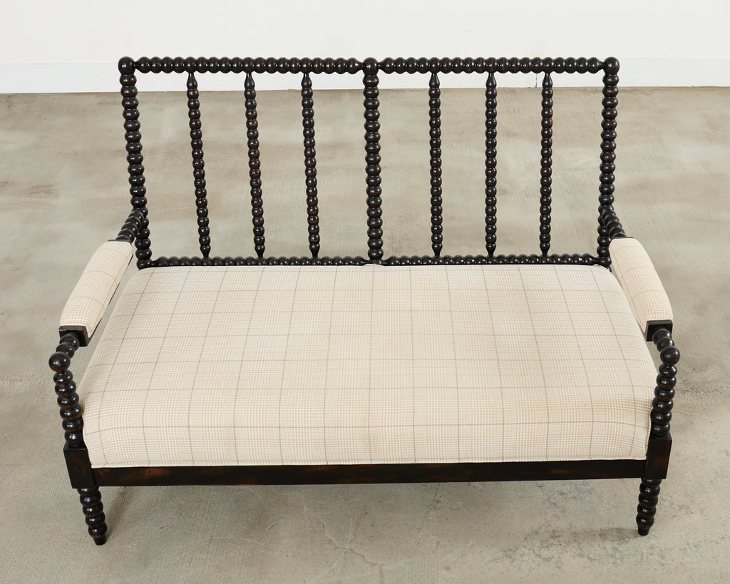George IV Style Ebonized Bobbin Turned Spool Settee