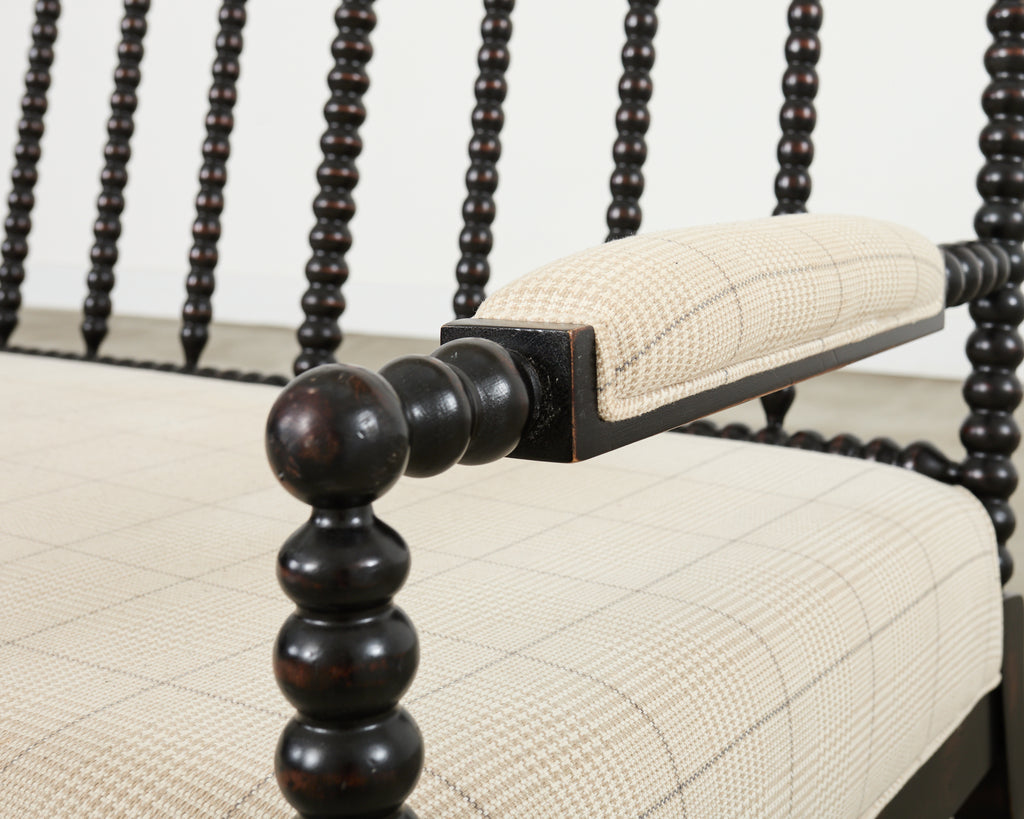 George IV Style Ebonized Bobbin Turned Spool Settee
