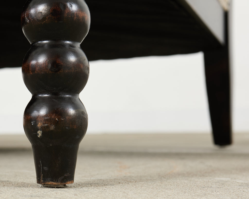 George IV Style Ebonized Bobbin Turned Spool Settee