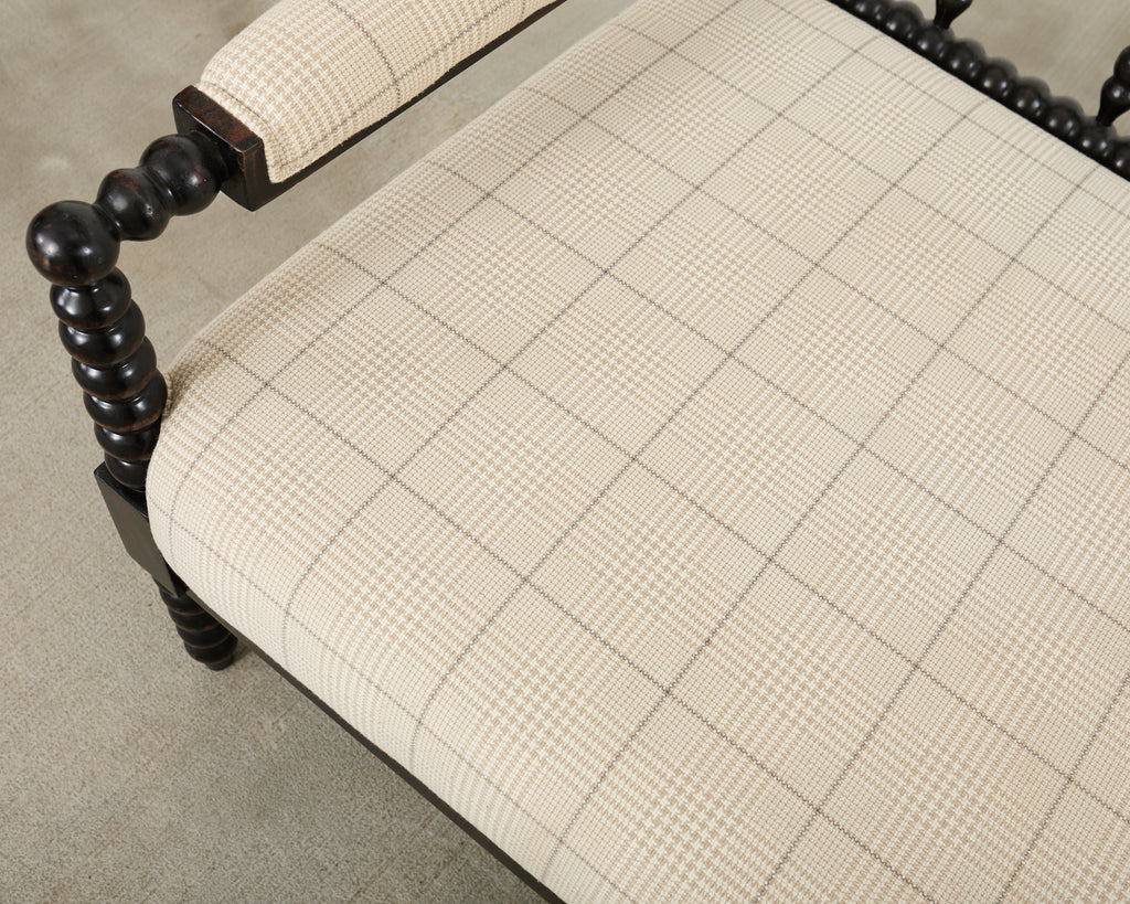 George IV Style Ebonized Bobbin Turned Spool Settee