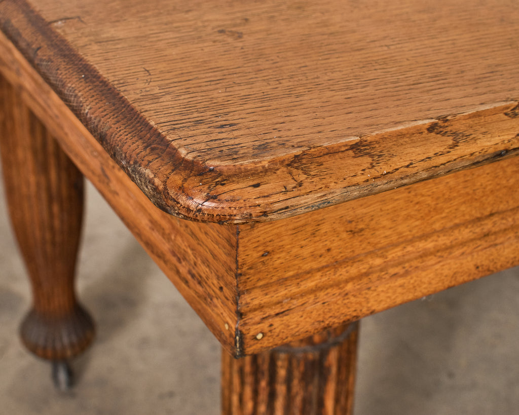 19th Century English Victorian Oak Dining Center Table