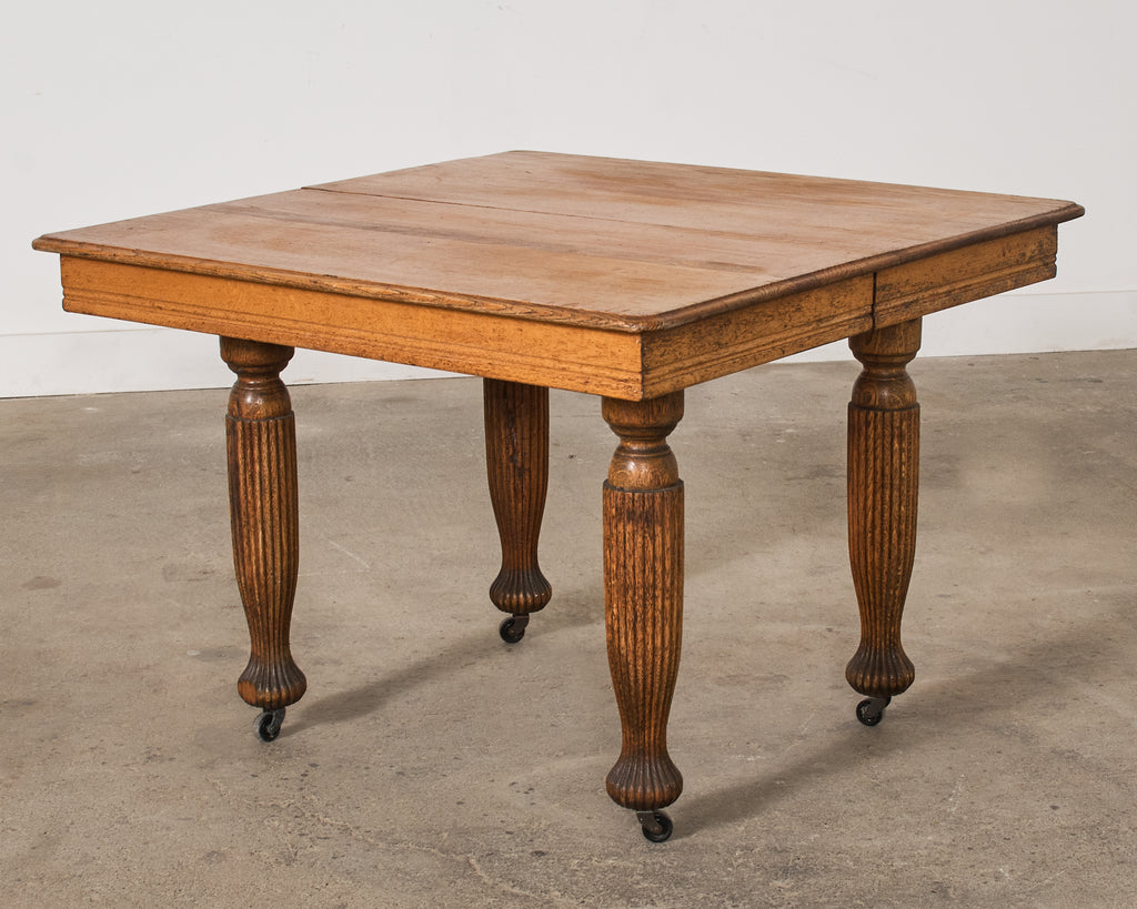 19th Century English Victorian Oak Dining Center Table