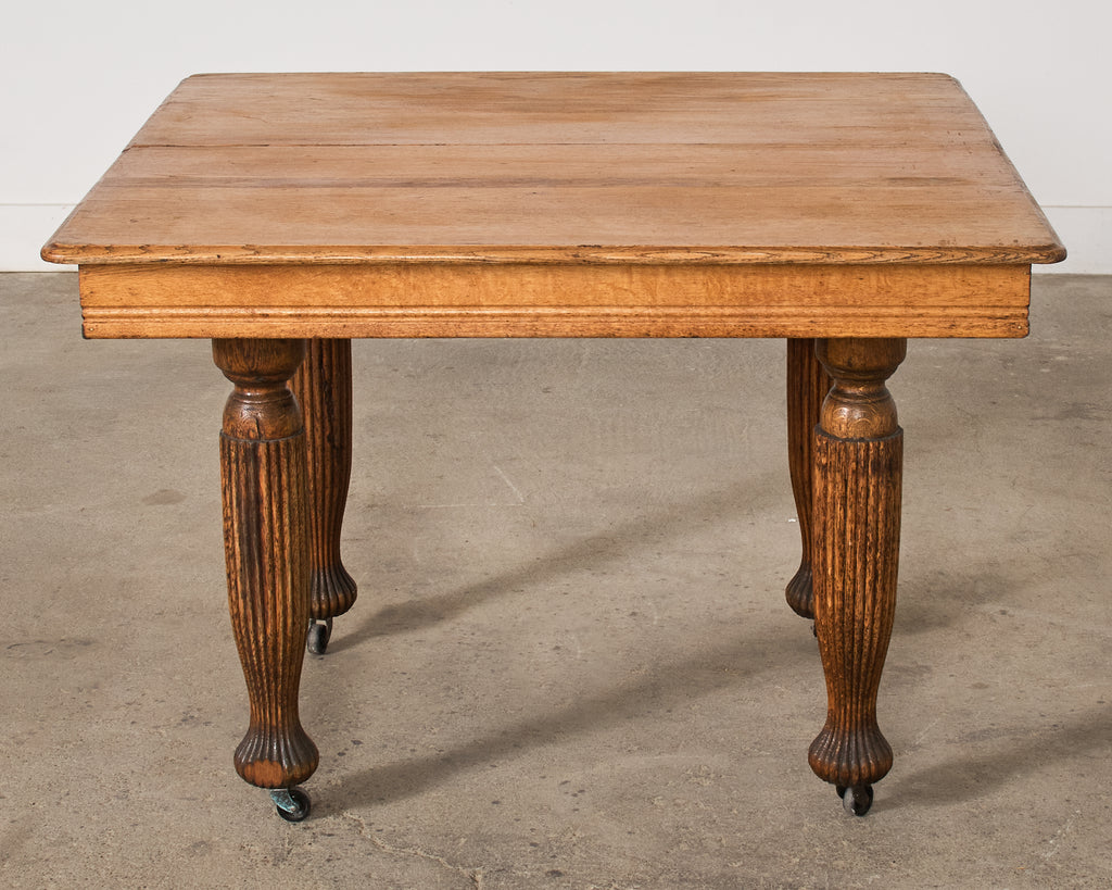 19th Century English Victorian Oak Dining Center Table