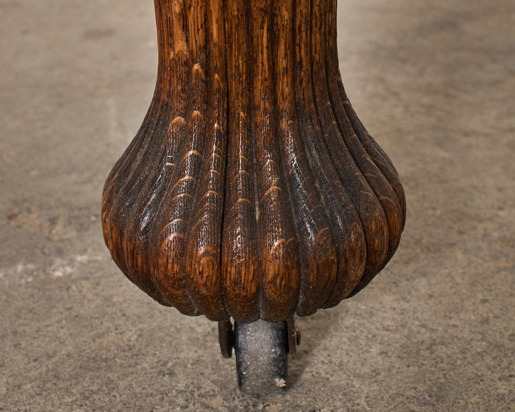 19th Century English Victorian Oak Dining Center Table