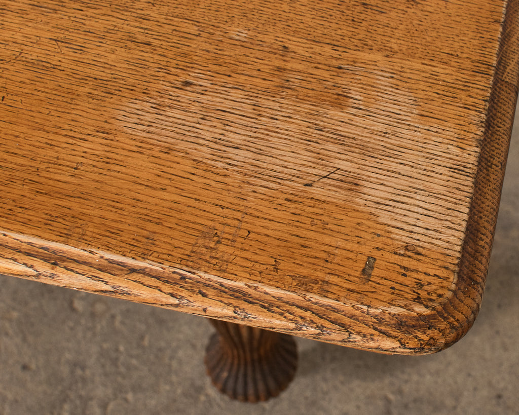 19th Century English Victorian Oak Dining Center Table