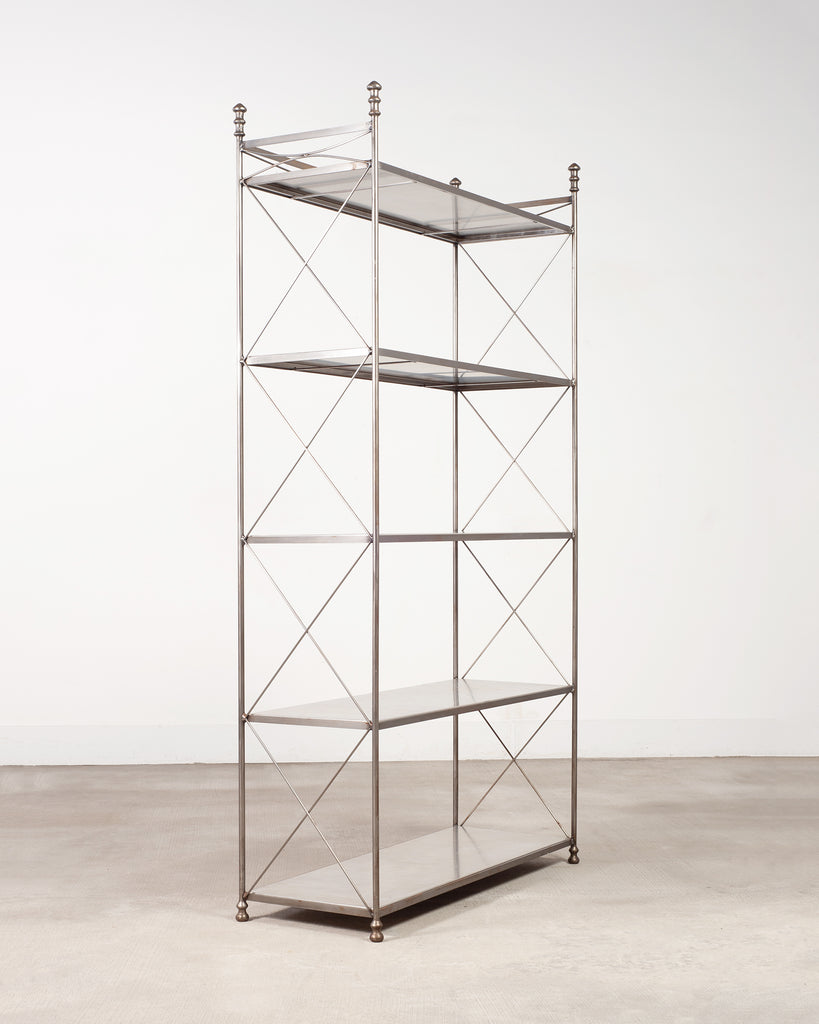French Neoclassical Style Five Tier Steel Étagère Shelves