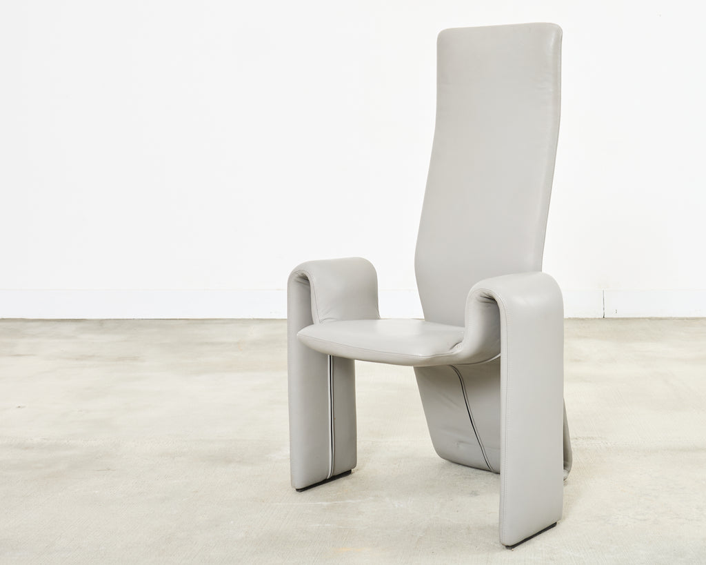 Set of Eight Steve Leonard for Brayton Leather Dining Chairs