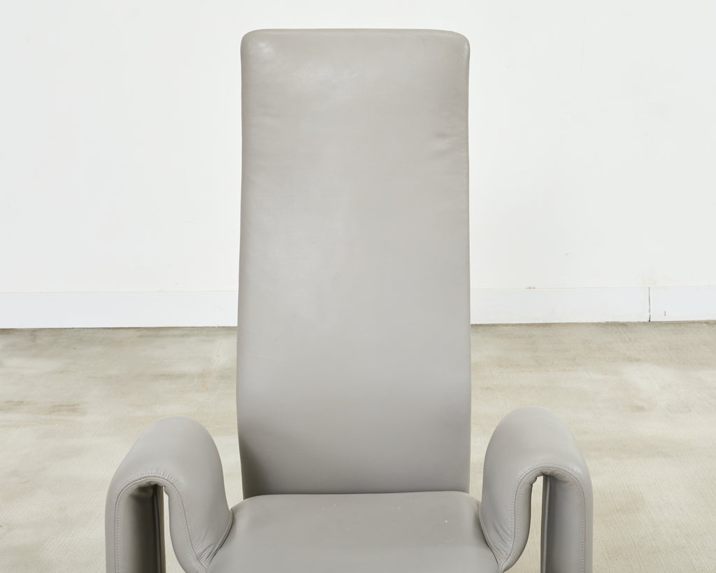 Set of Eight Steve Leonard for Brayton Leather Dining Chairs