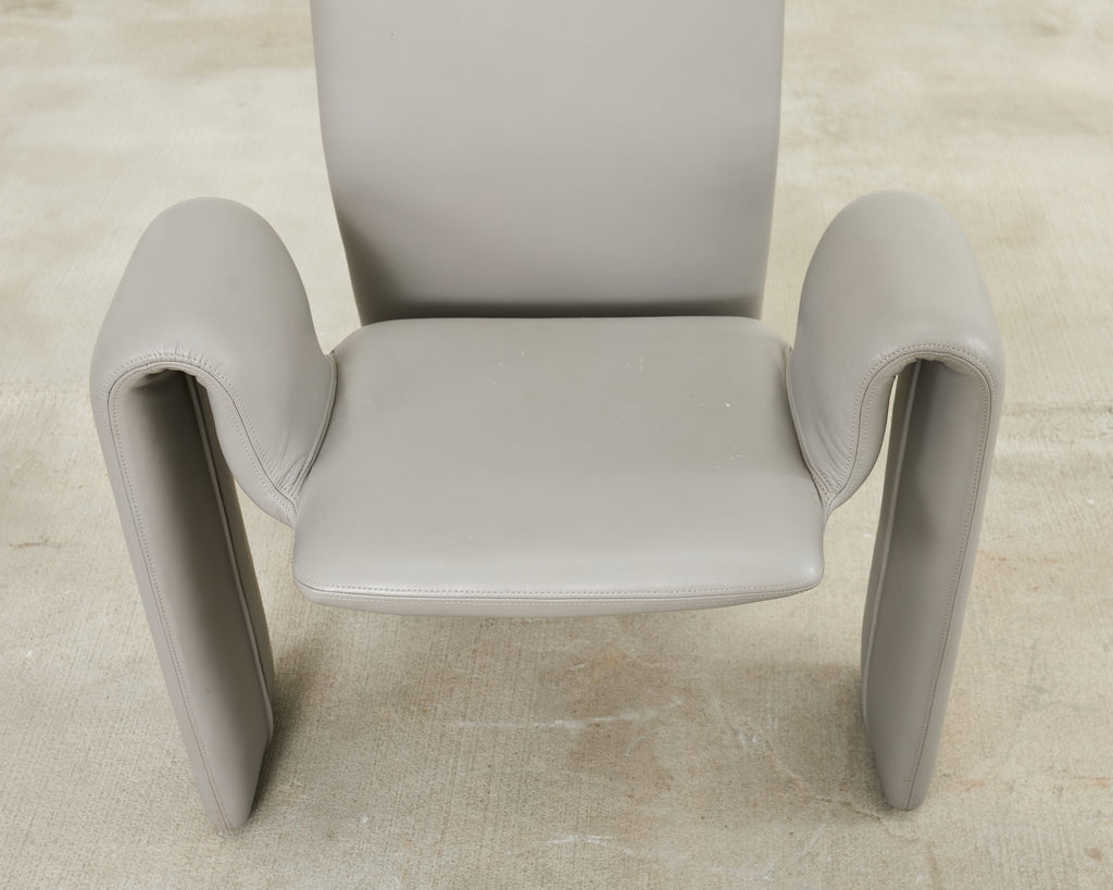 Set of Eight Steve Leonard for Brayton Leather Dining Chairs