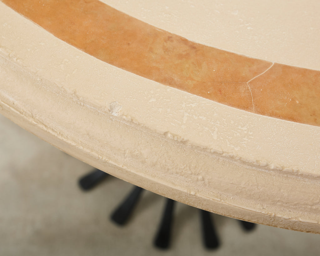 Ironies Aslo Stone Top Pedestal Center Dining Table