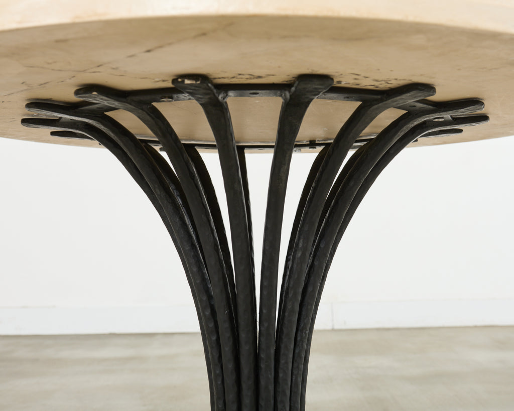 Ironies Aslo Stone Top Pedestal Center Dining Table