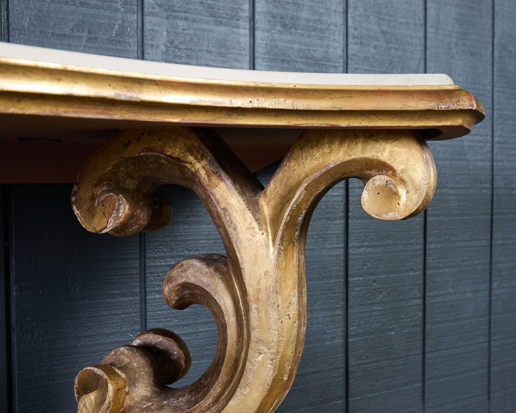 Dennis and Leen Baroque Console French Limestone Top