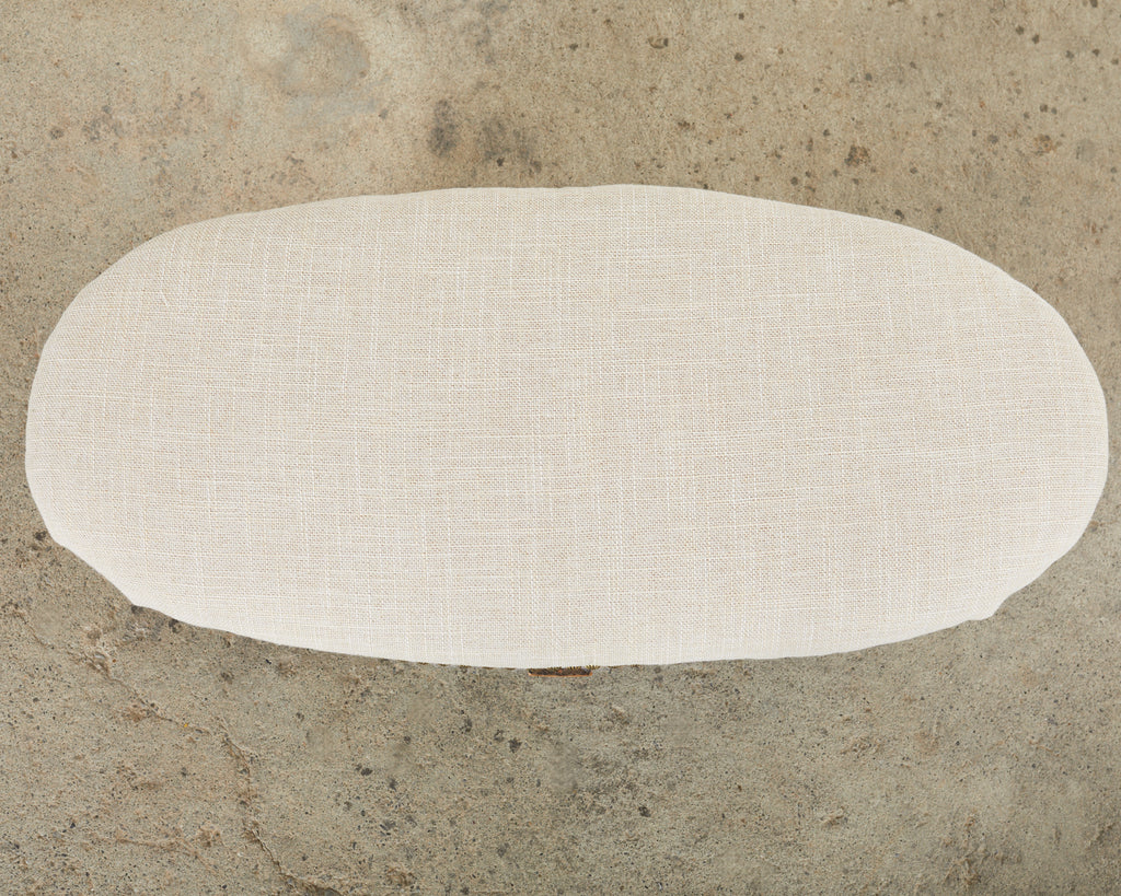 19th Century French Louis XVI Walnut Six Leg Oval Footstool