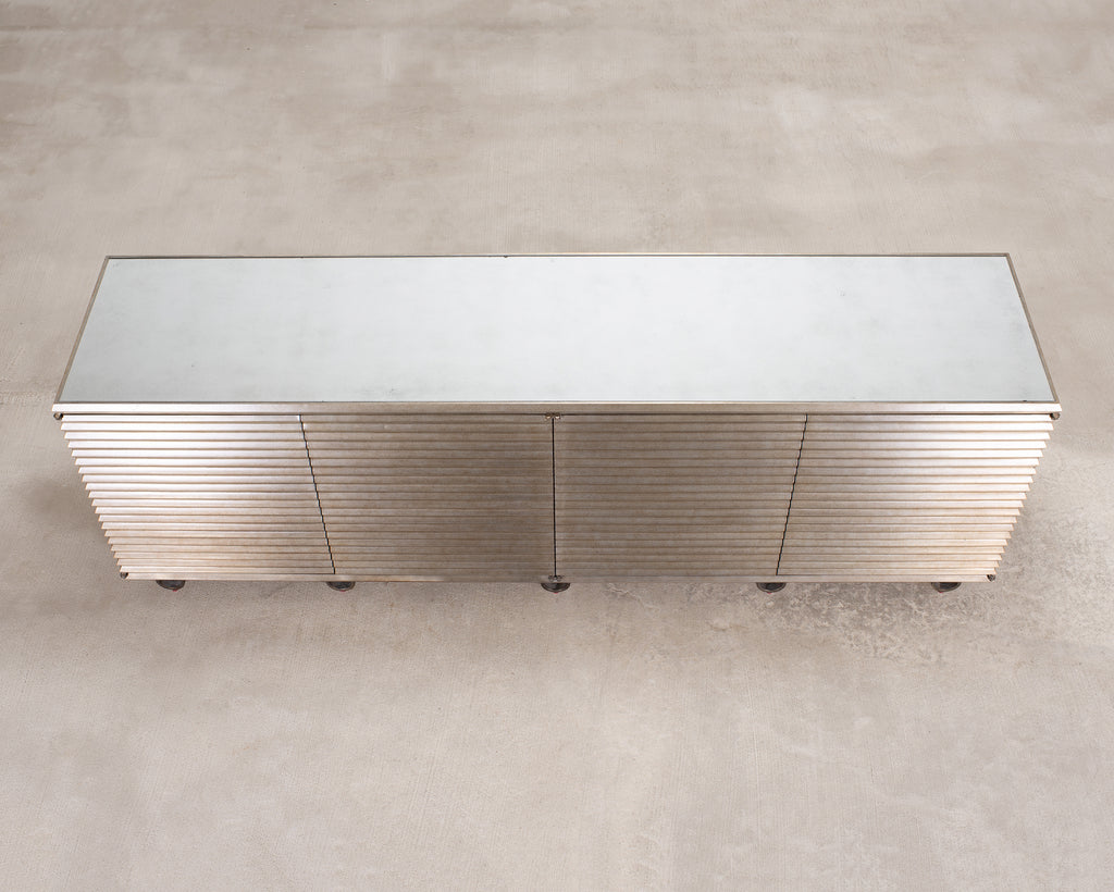Julian Chichester Variegated Nickel "Storm" Cabinet Credenza 7Ft