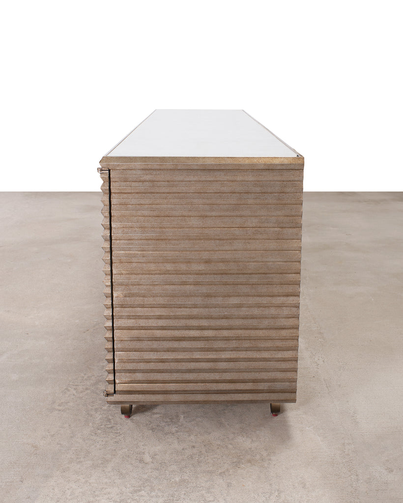 Julian Chichester Variegated Nickel "Storm" Cabinet Credenza 7Ft