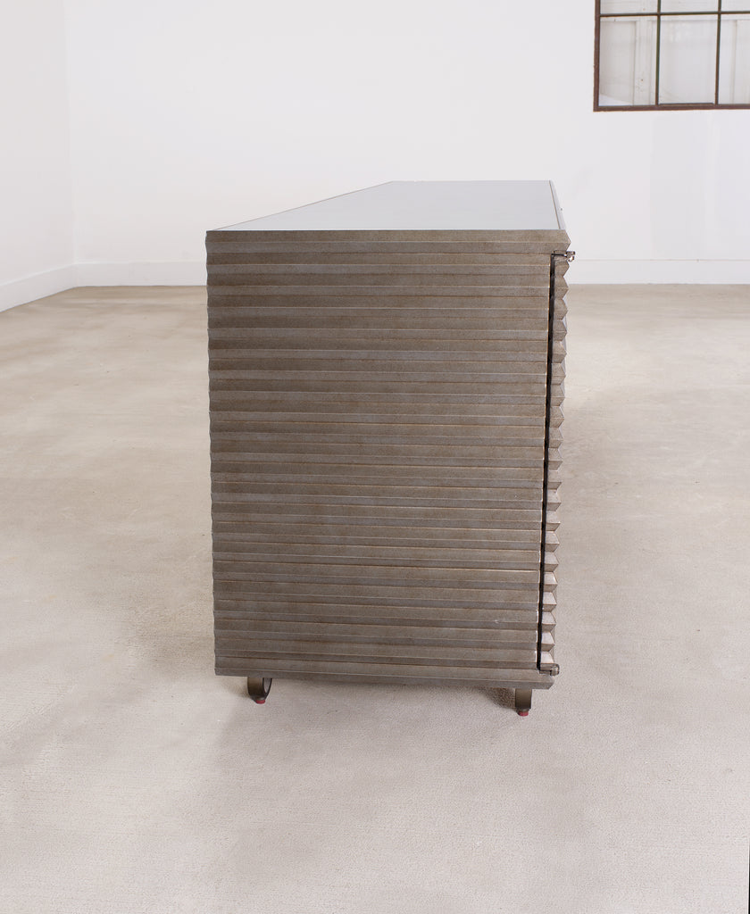 Julian Chichester Variegated Nickel "Storm" Cabinet Credenza 7Ft