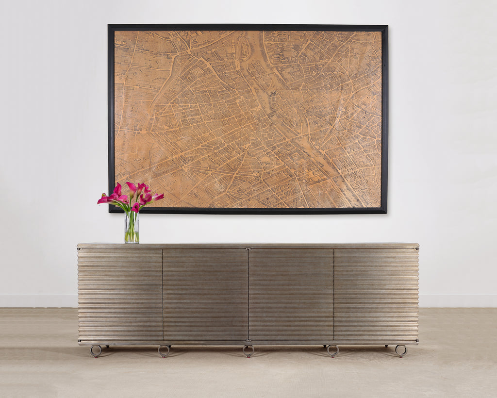 Julian Chichester Variegated Nickel "Storm" Cabinet Credenza 7Ft