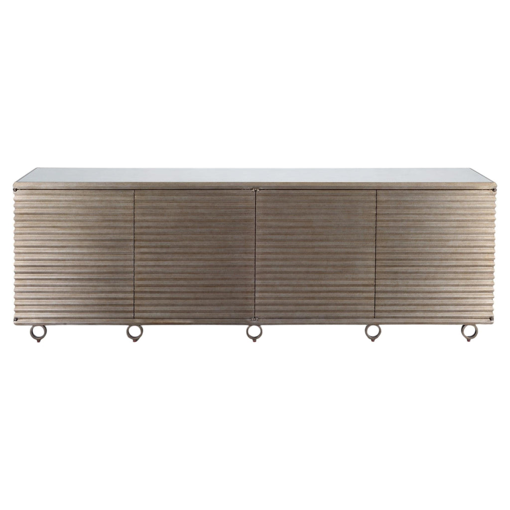 Julian Chichester Variegated Nickel "Storm" Cabinet Credenza 7Ft