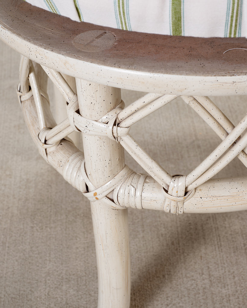 20th Century Round Rattan Swivel Ottoman Stool by Ficks Reed