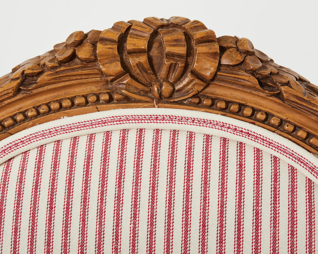 Pair of French Louis XVI Style Cameo Back Fauteuil Armchairs