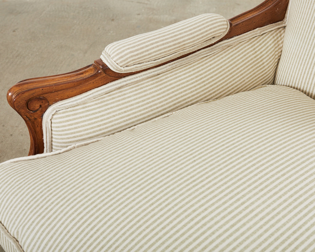 Pair of Country French Provincial Walnut Carved Armchairs