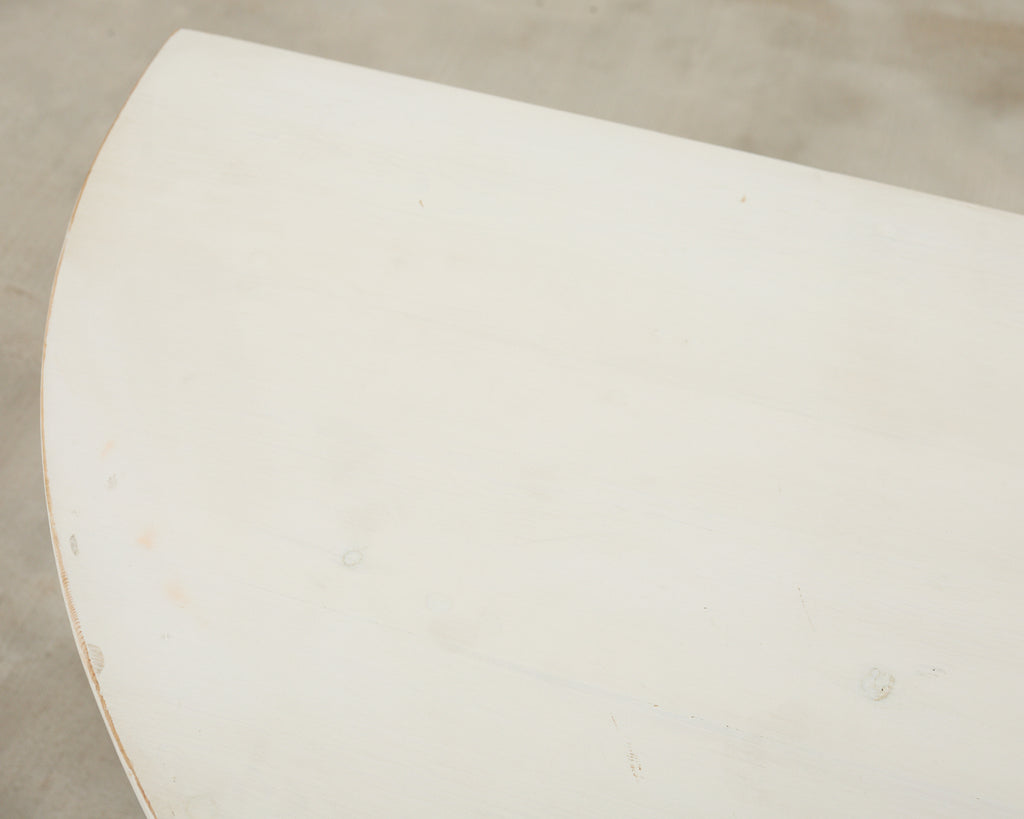 Pair of Swedish Gustavian Style Painted Pine Demilune Consoles