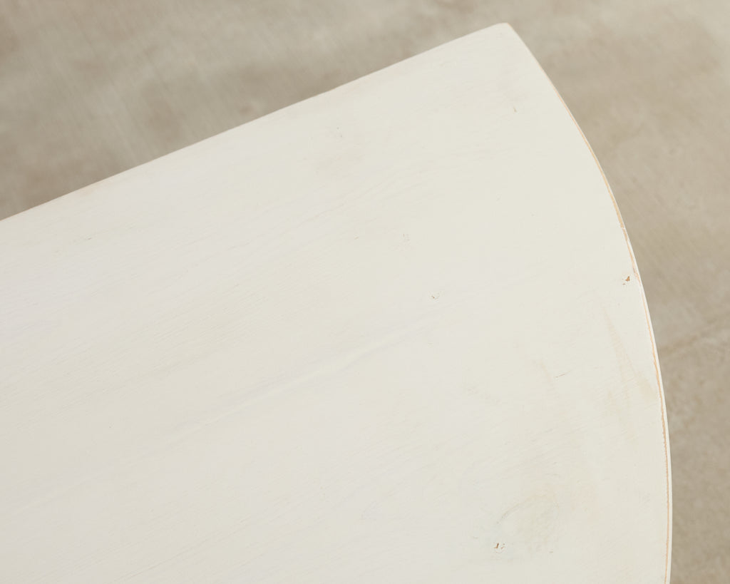 Pair of Swedish Gustavian Style Painted Pine Demilune Consoles