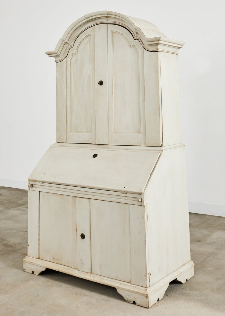 18th Century Swedish Gustavian Two Part Painted Secretary