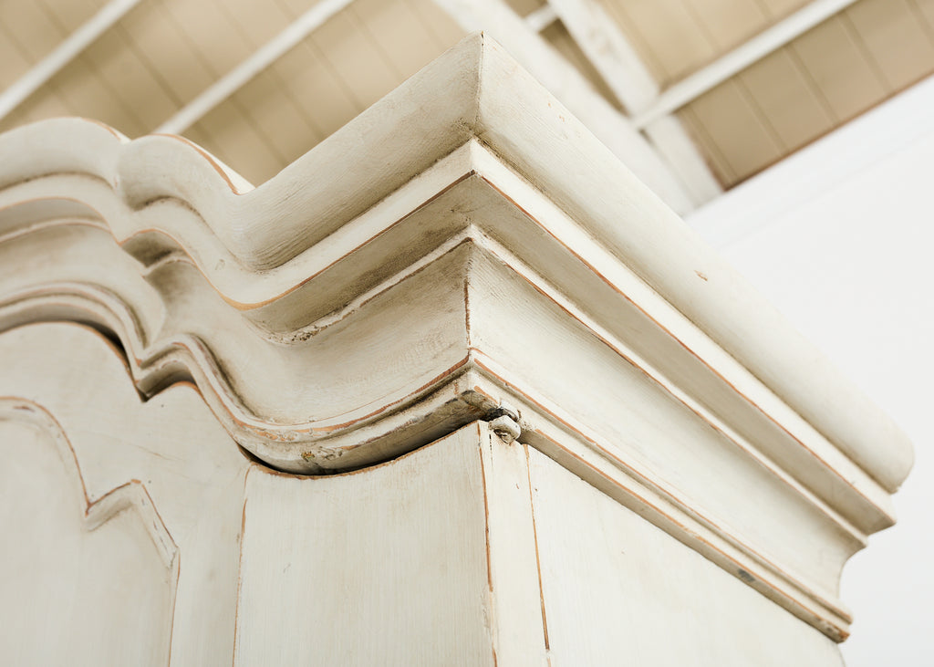 18th Century Swedish Gustavian Two Part Painted Secretary