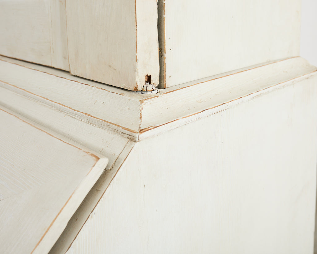 18th Century Swedish Gustavian Two Part Painted Secretary