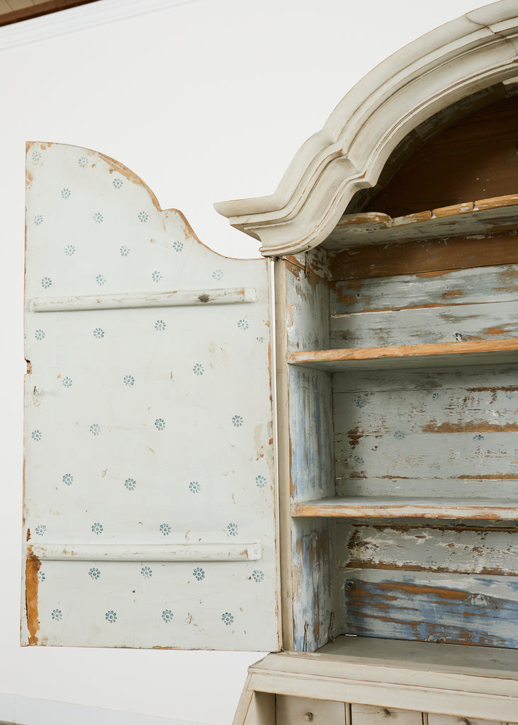 18th Century Swedish Gustavian Two Part Painted Secretary